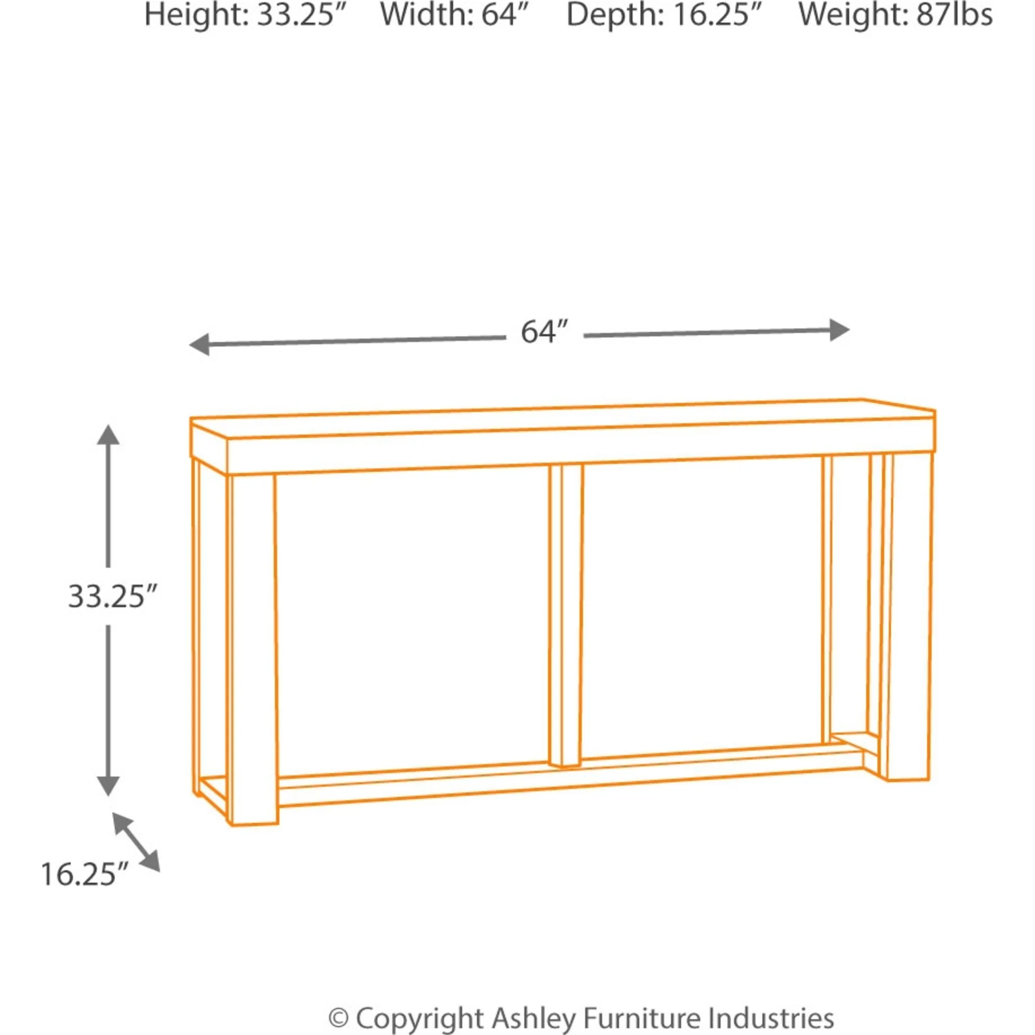 Watson Sofa Table - Dark Brown - Image 5
