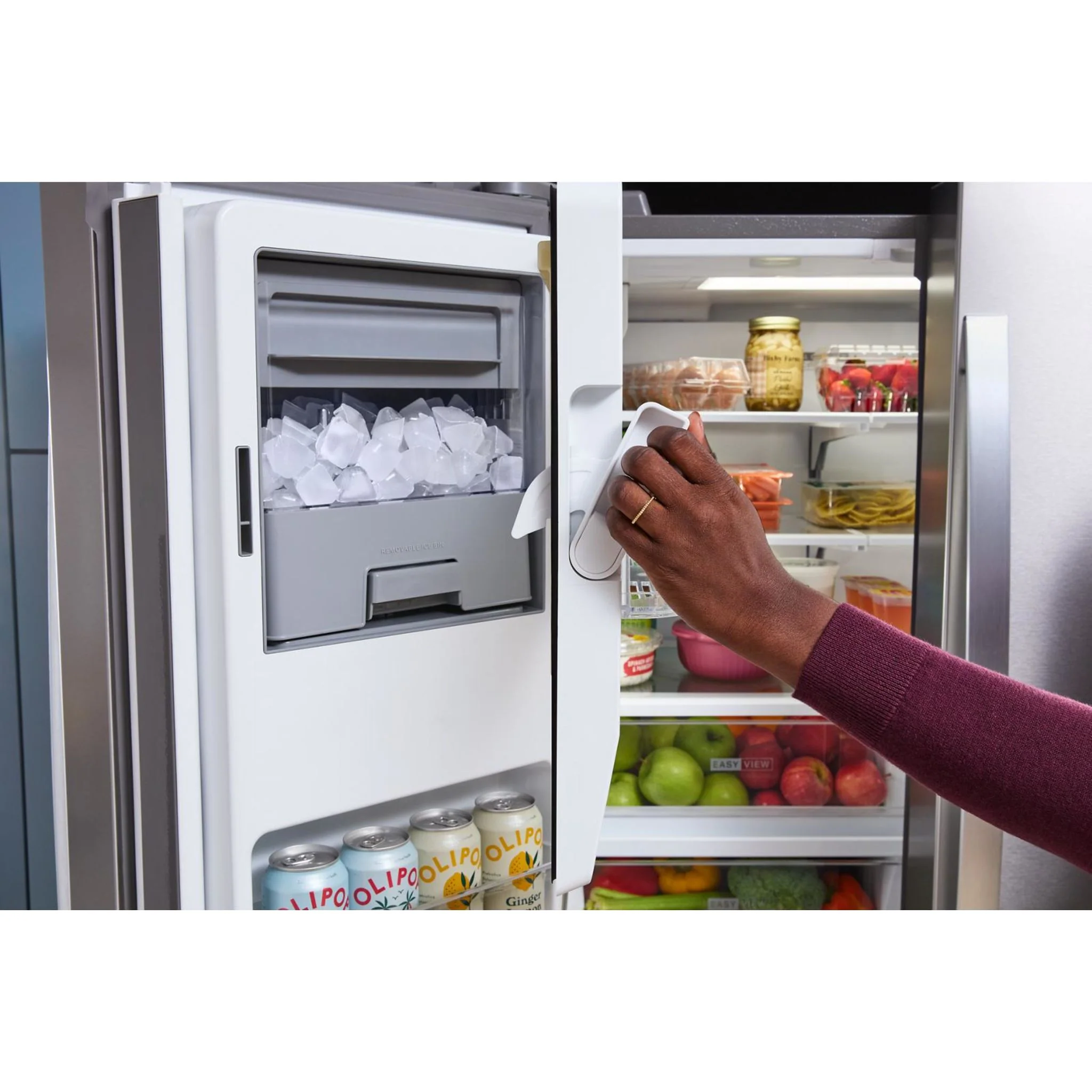 Whirlpool 36-inch Wide True Counter Depth 4-Door French Door Refrigerator - 22 cu. ft. -Black Stainless Finish (WRMC5036RV) - Image 10