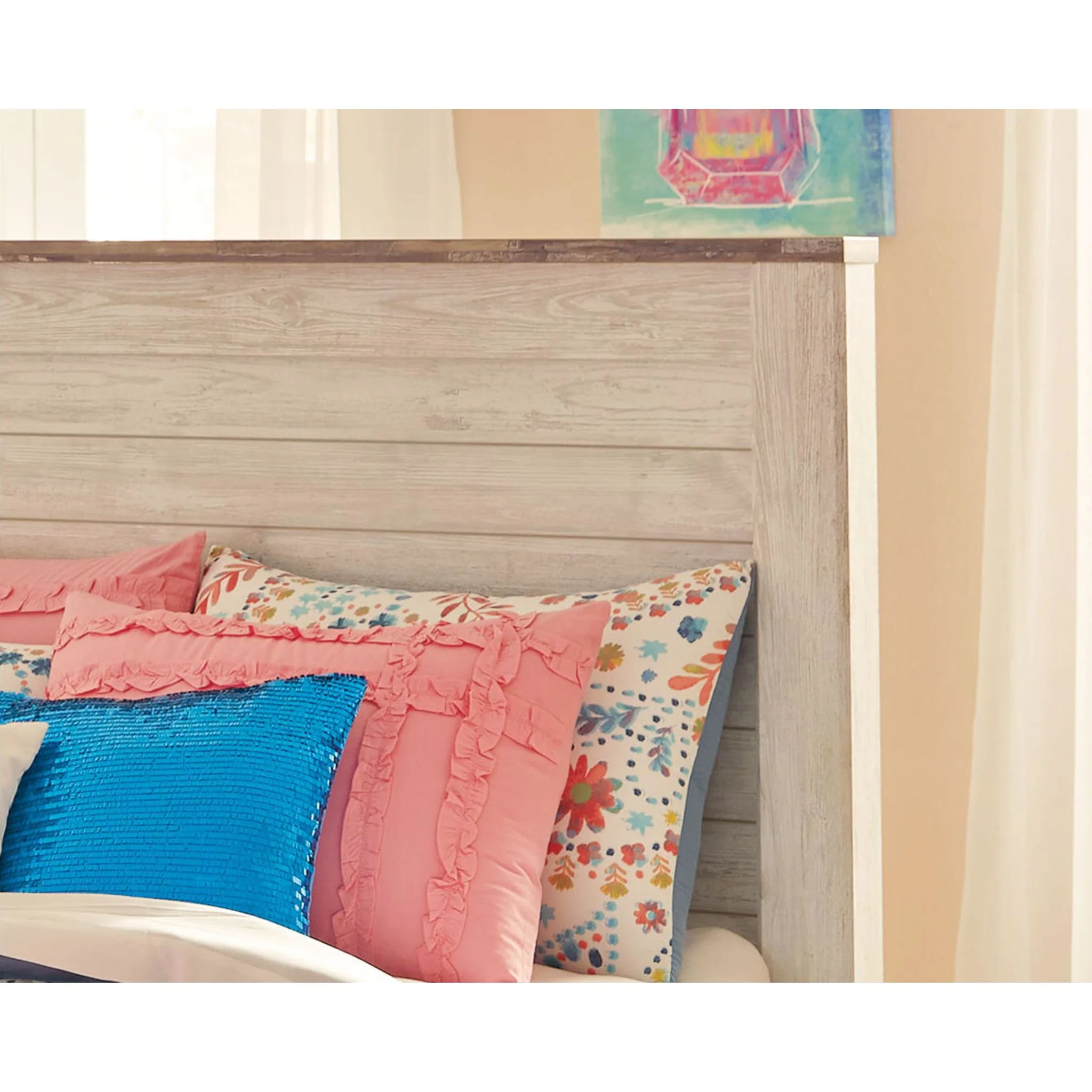 Willowton Full Panel Headboard - Whitewash - Image 18