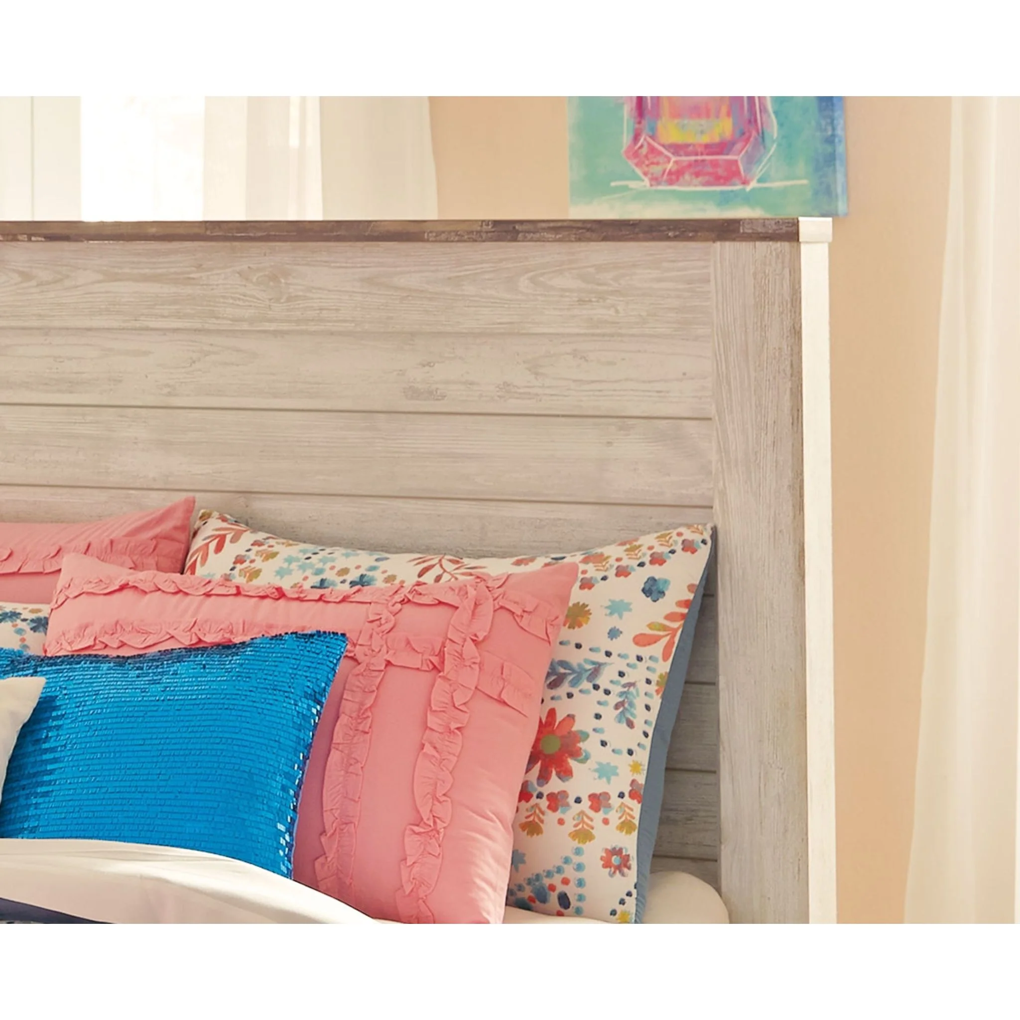 Willowton Full Panel Headboard - Whitewash - Image 3