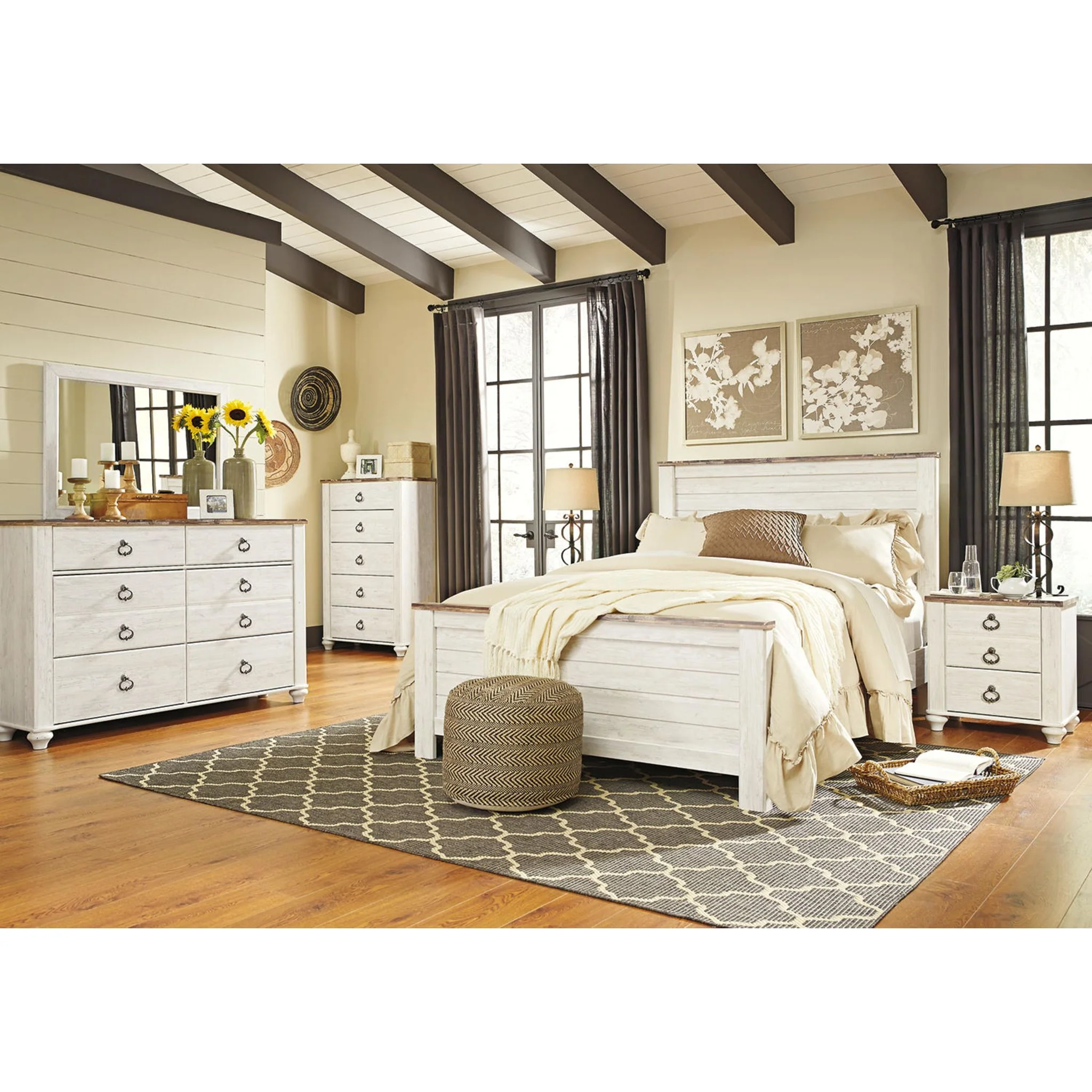 Willowton Nightstand - Whitewash - Image 16