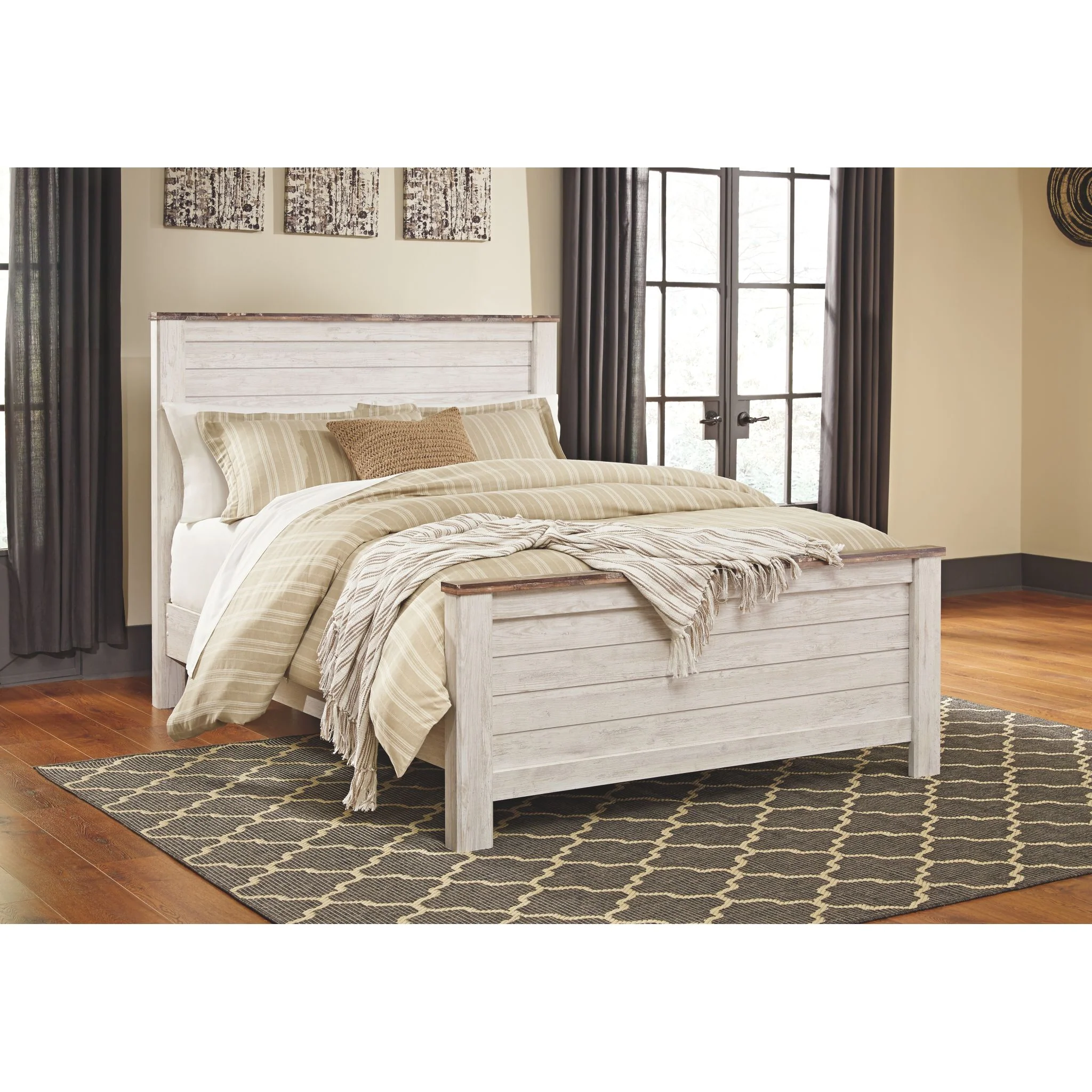 Willowton Panel Headboard - Whitewash - Image 3