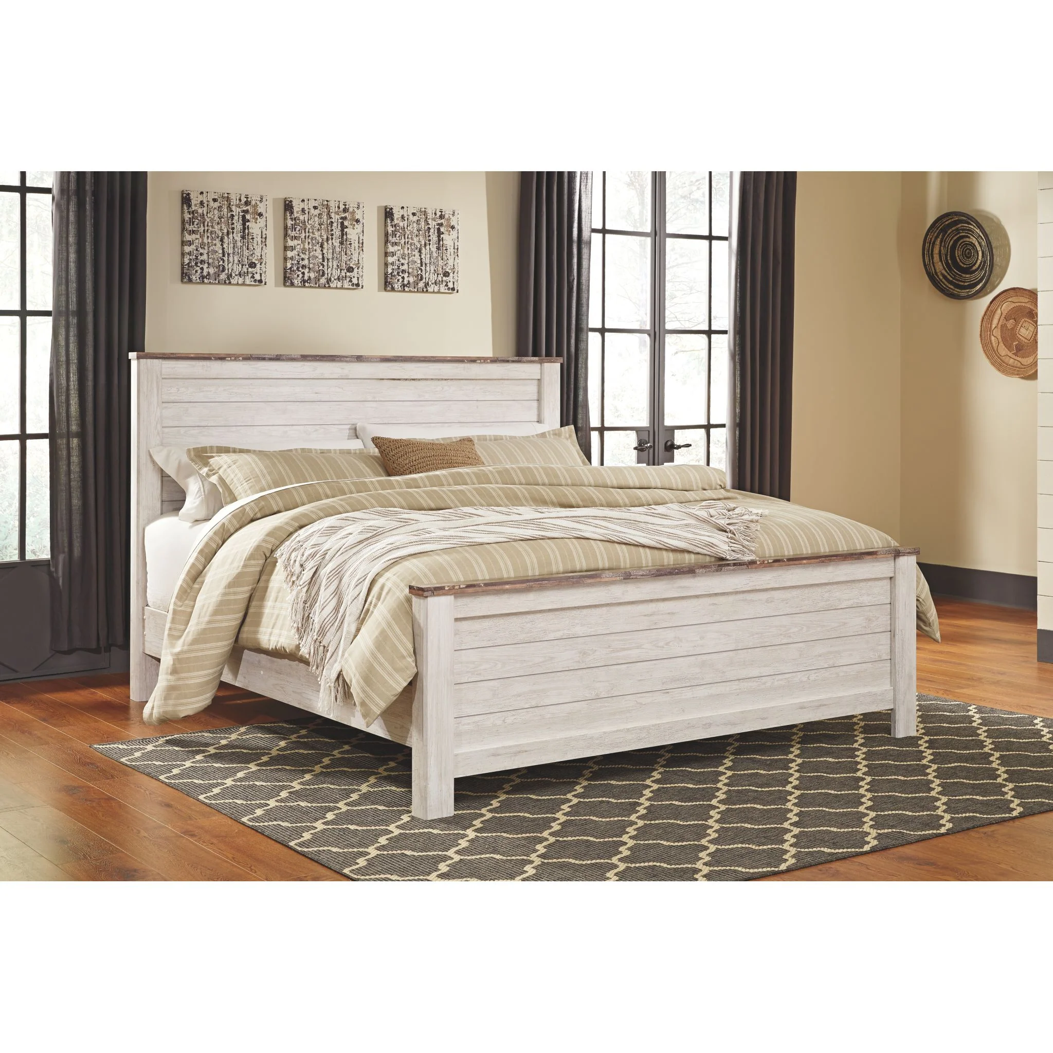 Willowton Panel Headboard - Whitewash - Image 30