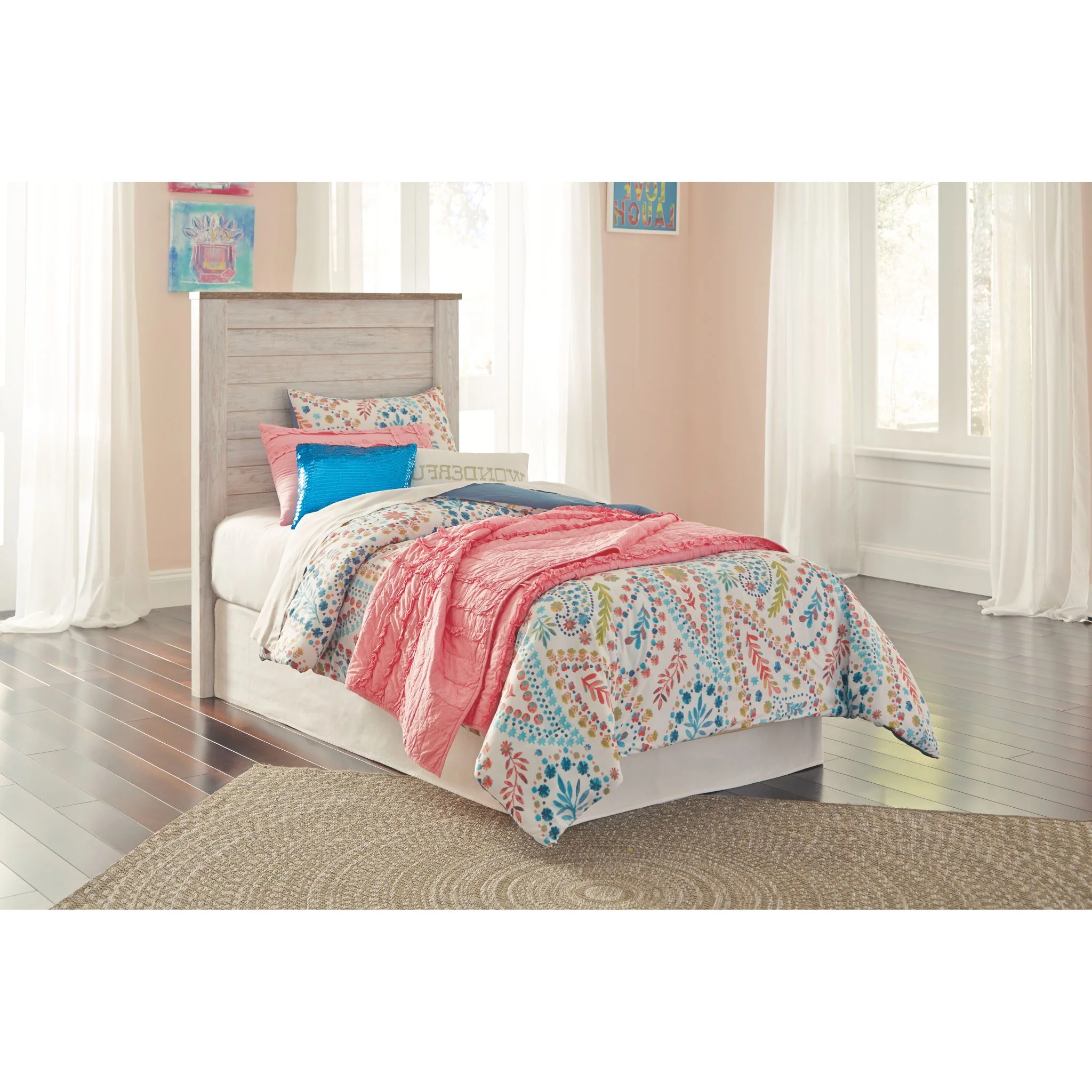 Willowton Panel Headboard - Whitewash - Image 47