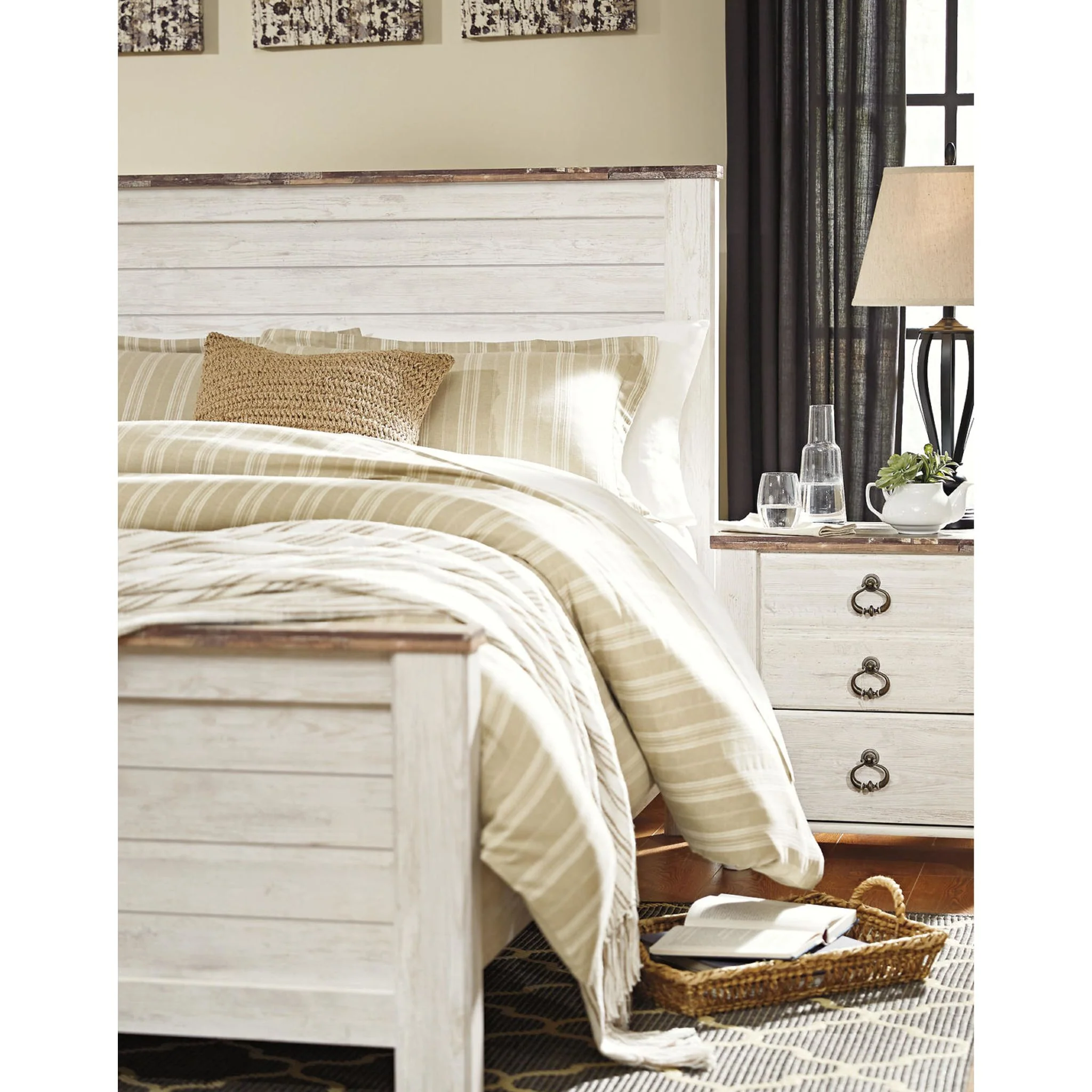 Willowton Panel Headboard - Whitewash - Image 66